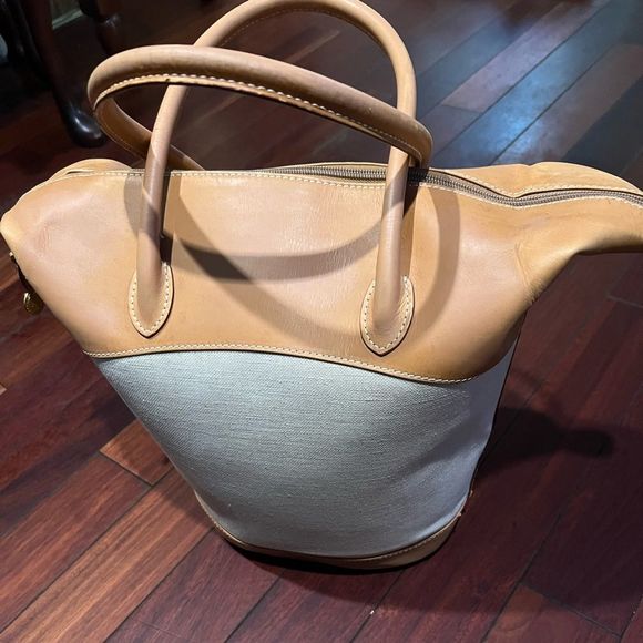 Vintage Gucci Canvas & Vachetta Leather Beach Bag - Picture 13 of 16